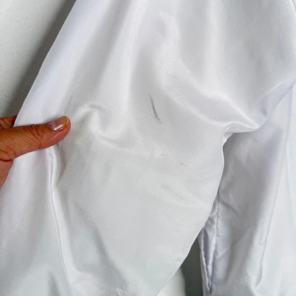 Nike Mens Medium Vintage Windbreaker Jacket White USA Swoosh 90s‎ Streetwear